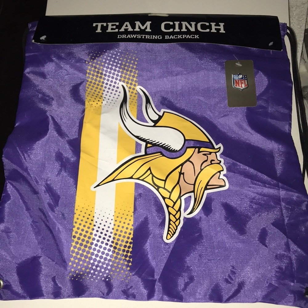 NWT NFL Vikings Drawstring Backpack